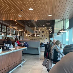 people sitting at the counter