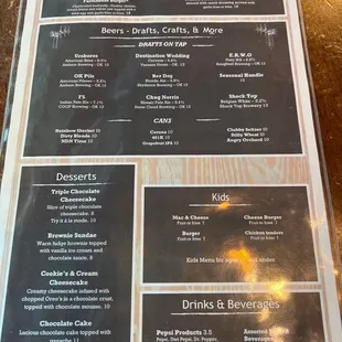 the menu