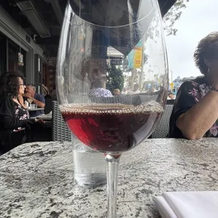 Great glass of wine on the deck