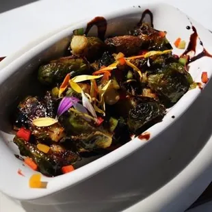 Balsamic glazed brussels sprouts