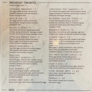 the menu