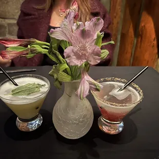 Two of the bartenders special drinks. Actually both were tasty!