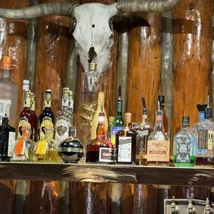 Back-wall view when sitting at the bar.