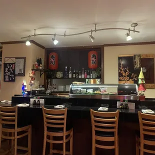 interior, sushi and sashimi