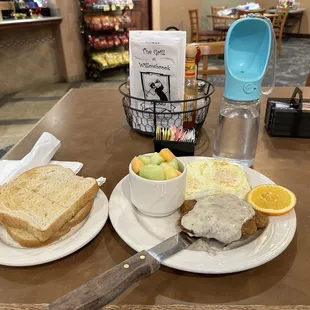 two plates of food on a table
