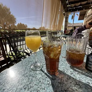 two drinks on a table