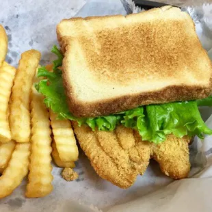 Catfish Sandwich (Double) with reg. fries