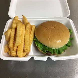 House Burger (single) with reg. fries