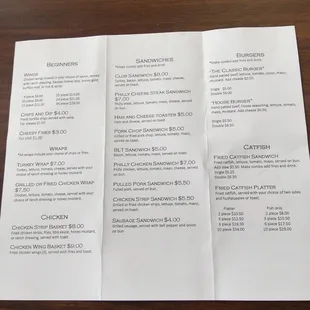 menu