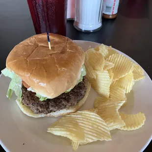 Burger with chips !