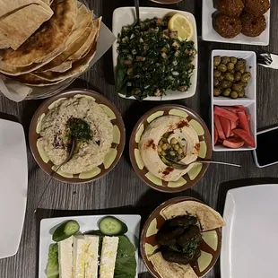 a table full of food