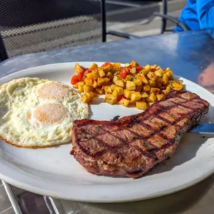 steak and eggs $29, excellent!