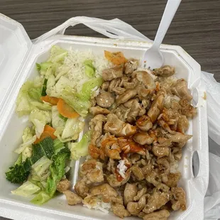 Chicken Teriyaki with Steamed Rice and Vegetables