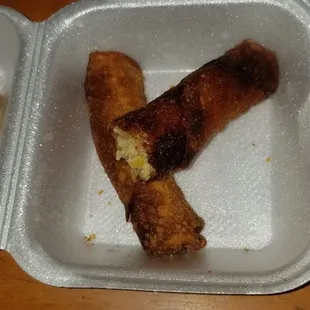 Burnt egg rolls