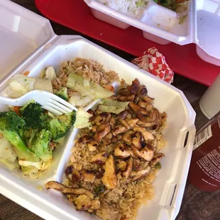 Chicken teriyaki plate is bomb  we came here Monday and it's Saturday here I couldn't wait to come back this place is our new spot