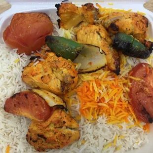 a chicken dish in a styrofoam container