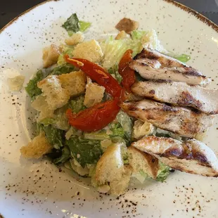 Soggy Caesar salad with grilled chicken- expensive!