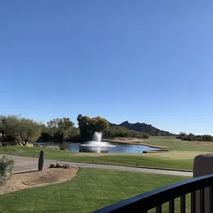 Outside tables with a fantastic view.