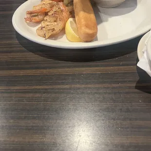 Shrimp that my friend says we're good, not over cooked