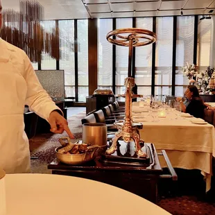 the presser - to press the squab and duck for pasta a la presse