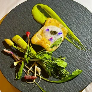 Chilean sea bass topped with caviar