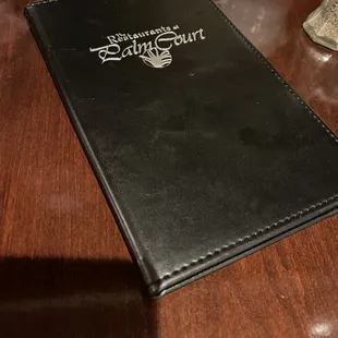a menu on a table