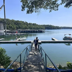 The ramp from the dock to the restaurant