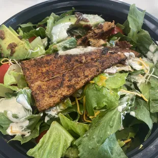 Grilled Mahi salad Jalapeño ranch dressing