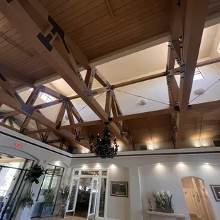 the inside of a large building