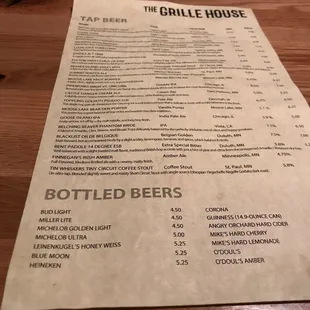 Nice beer menu