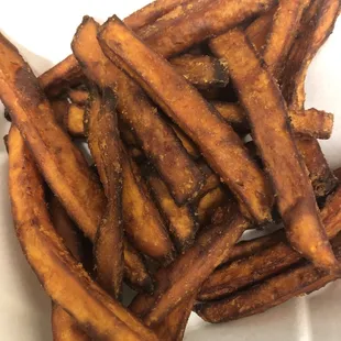 $4 for burnt sweet potato fries. yay.