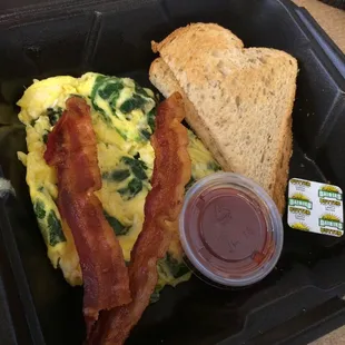 Yumz, I got my scrambled eggs with spinach and rye bread.. I love that this place is available walking distance from my office.