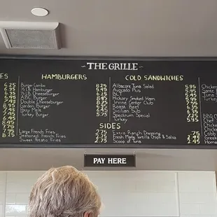Menu as of May 2017
