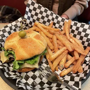 Mushroom burger!! Tender and juicy. Think they make their own patty mix!
