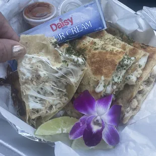 a person holding a plate of food