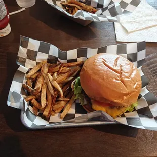 Great cheeseburger and fries.