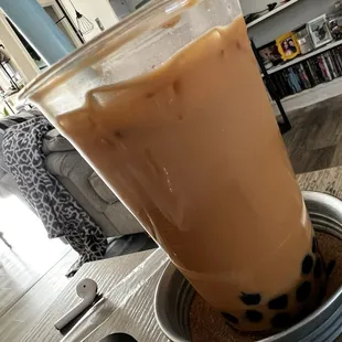 Thai tea with boba