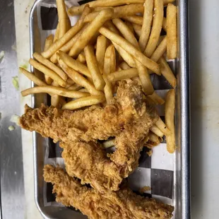 fried chicken and french fries