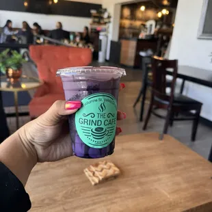 Ube iced coffee