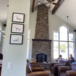 Comfy seating options. Regular tables are also available