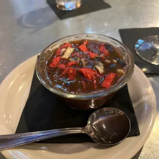 Black bean soup. Yum!