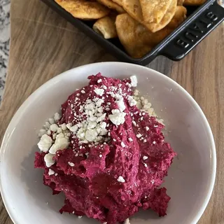 Beet Hummus, Feta & Spiced Pita