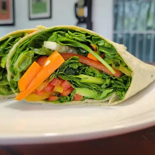 a vegetable wrap on a plate