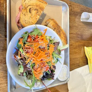 Rueben with a side salad.
