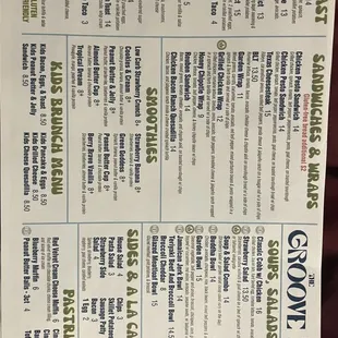Menu from coupon flyer APR24