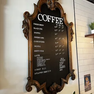 Coffee Menu