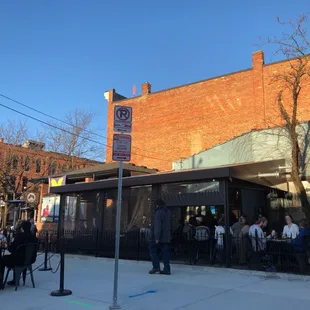 Popular corner patio.