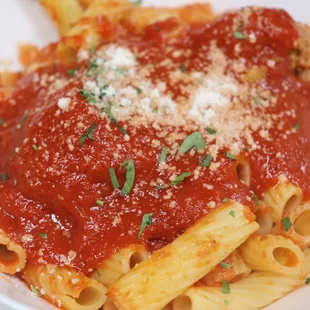 a closeup of a pasta dish