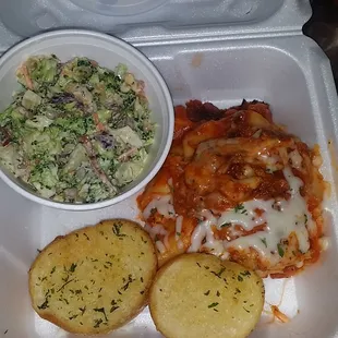 Beef lasagna special meal w/ drink $7.75