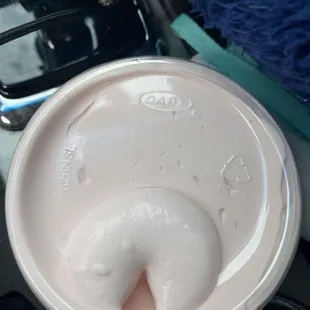 This was just too funny not to take a picture of! I probably asked for extra cold foam and they didn't skimp :)